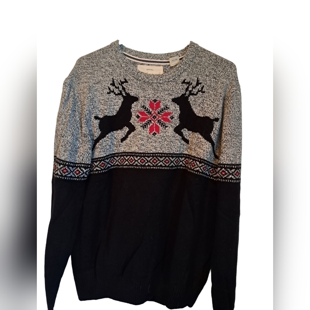 Weatherproof Vintage original Dad pullover sweater Reindeers Holiday Y2K Mens M